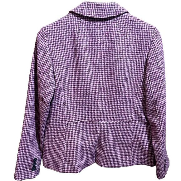 Women's Talbots Multi Color Houndstooth Blazer Riding Jacket Wool Career classic - Picture 7 of 10